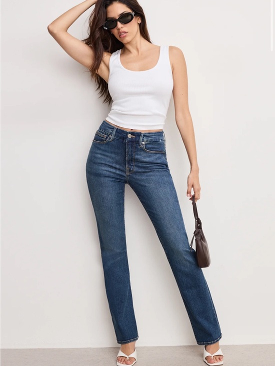 Good American Denim - Good American Straight Leg Jeans in Dark Blue Wash size 8